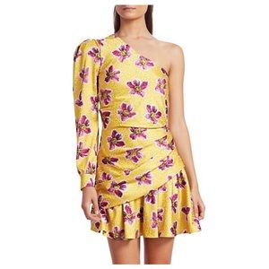 Borgo De Nor Christina Floral One-sleeve Mini Dress